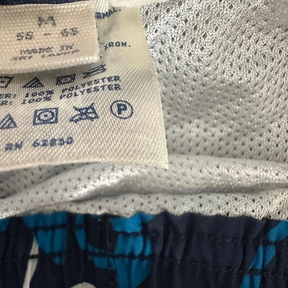 Floral Blue and White Swim Shorts